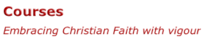 Courses Embracing Christian Faith with vigour